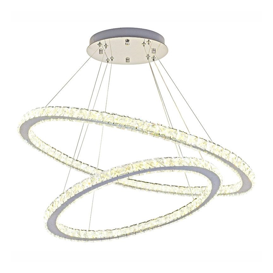 LED prigušiva kristalni luster na sajli LED/160W/230V 3000-6500K srebrna + sa daljinskim upravljačem