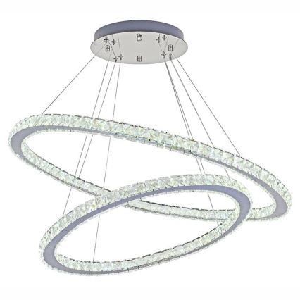 LED prigušiva kristalni luster na sajli LED/160W/230V 3000-6500K srebrna + sa daljinskim upravljačem