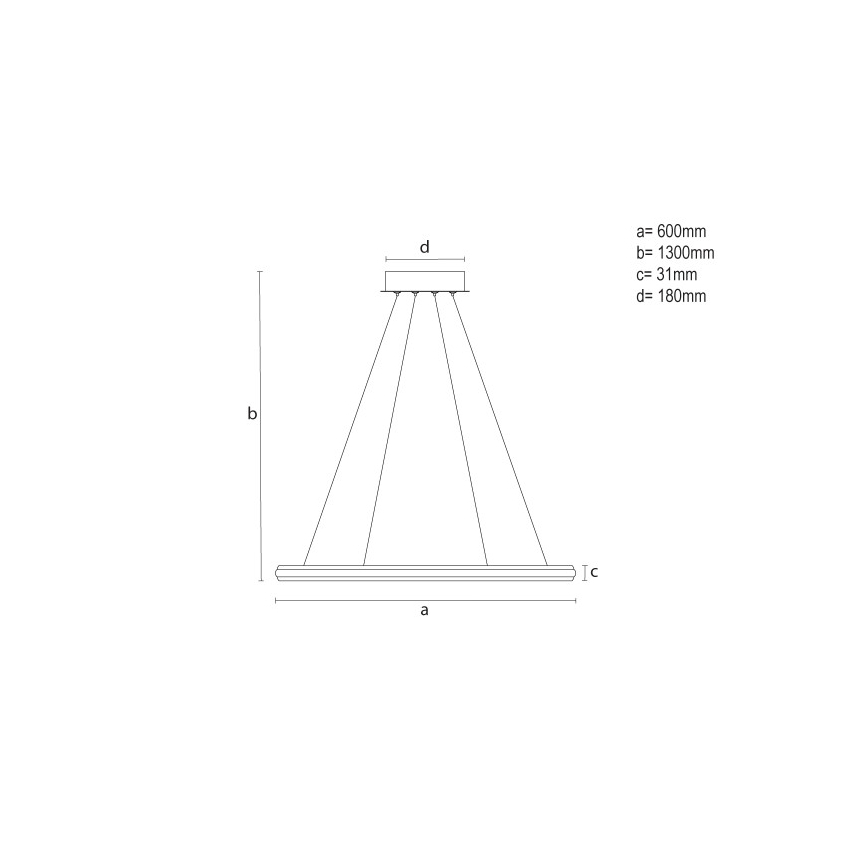 Prigušiva LED luster na sajli LED/55W/230V 3000-6500K prečnik 60 cm + daljinski upravljač