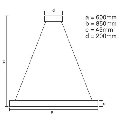LED prigušiva luster na sajli LED/70W/230V 3000-6500K prečnik 60 cm + daljinski upravljač