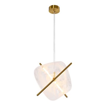 LED luster na sajli RELAX LED/15W/230V zlatna/bela