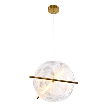 LED luster na sajli RELAX LED/15W/230V zlatna/bela