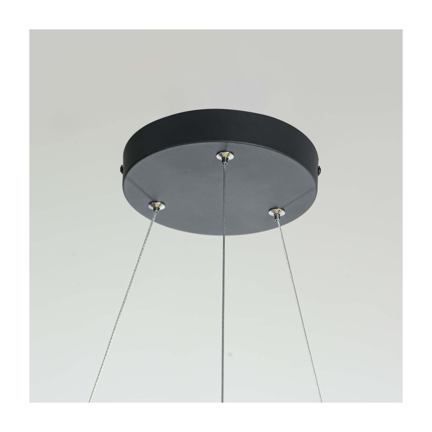 LED luster na sajli REUS LED/36W/230V 4000K prečnik 61 cm crna