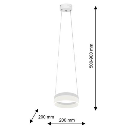 LED luster na sajli RING LED/12W/230V