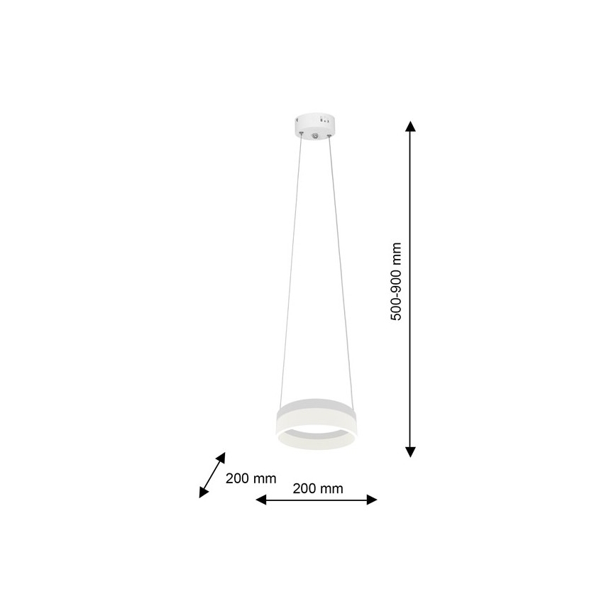LED luster na sajli RING LED/12W/230V