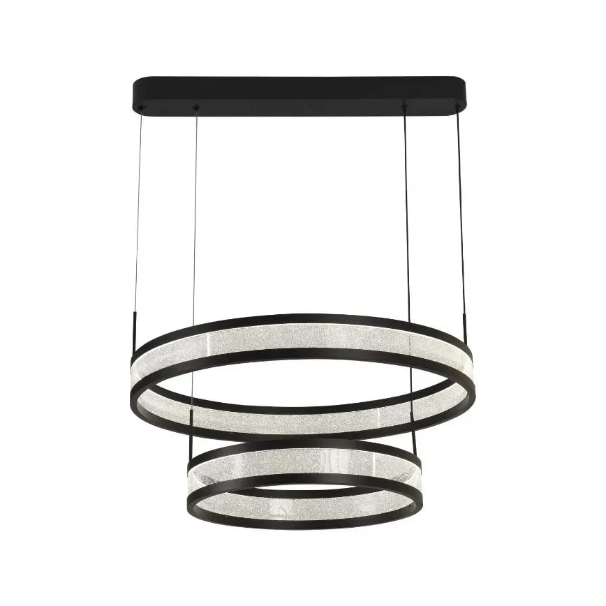 LED luster na sajli, prigušiva, LED/70W/230V 3000-6500K Ø60 cm crna + daljinski upravljač