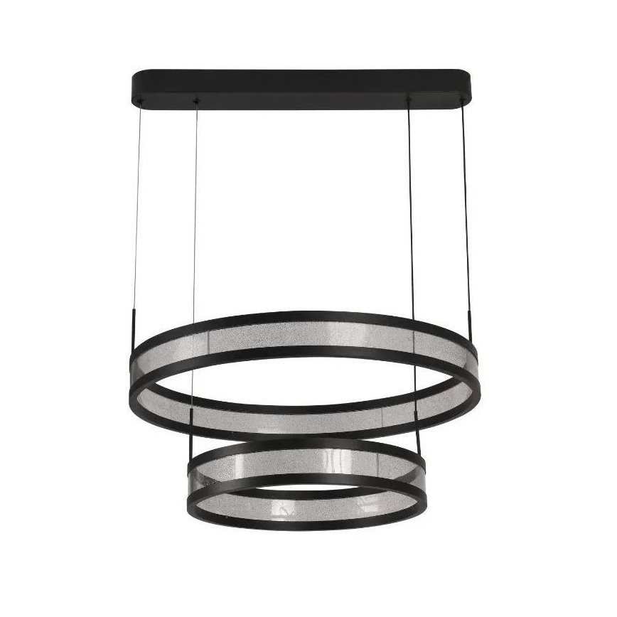 LED luster na sajli, prigušiva, LED/70W/230V 3000-6500K Ø60 cm crna + daljinski upravljač