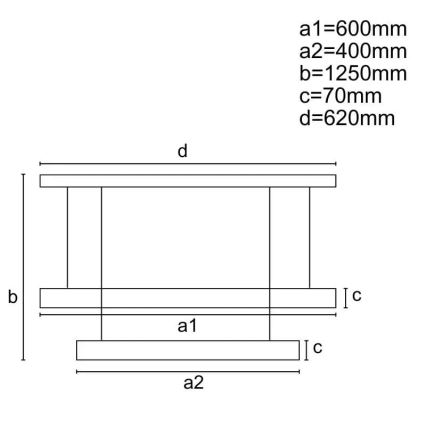 LED luster na sajli, prigušiva, LED/70W/230V 3000-6500K Ø60 cm crna + daljinski upravljač