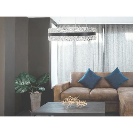 LED prigušiva kristalni luster na sajli LED/80W/230V 3000-6500K crna + daljinski upravljač
