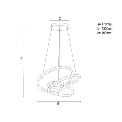 LED prigušiva luster na sajli LED/90W/230V 3000-6500K prečnik 47 cm + daljinski upravljač