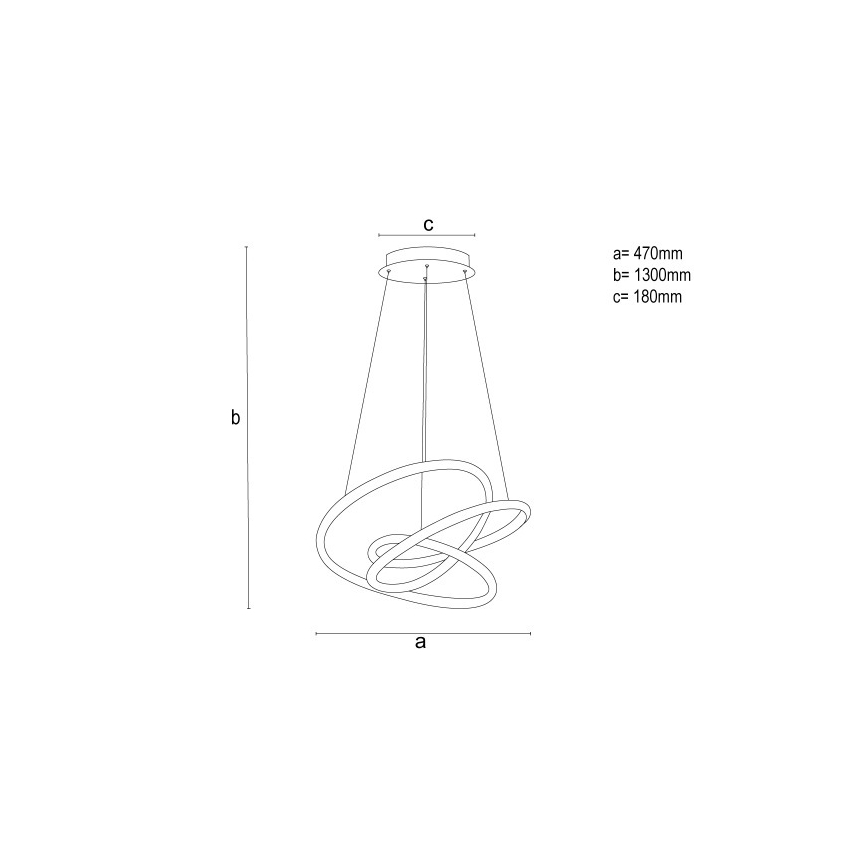 LED prigušiva luster na sajli LED/90W/230V 3000-6500K prečnik 47 cm + daljinski upravljač