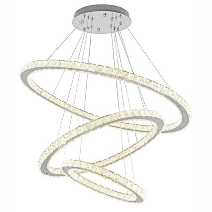 LED prigušiva kristalni luster na sajli LED/210W/230V 3000-6500K srebrna + daljinski upravljač