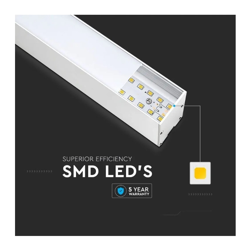 LED luster na sajli SAMSUNG CHIP, 40 W, 230 V, 6400 K, bela