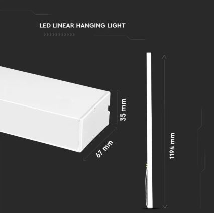 LED luster na sajli SAMSUNG CHIP, 40 W, 230 V, 6400 K, bela