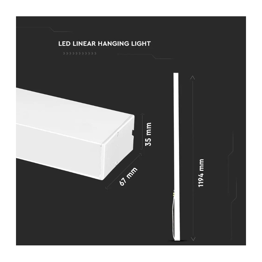 LED luster na sajli SAMSUNG CHIP, 40 W, 230 V, 6400 K, bela