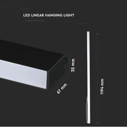 LED luster na sajli SAMSUNG CHIP LED/40W/230V 6400K crna
