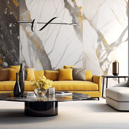 LED luster na sajli SASH LED/36W/230V crne boje