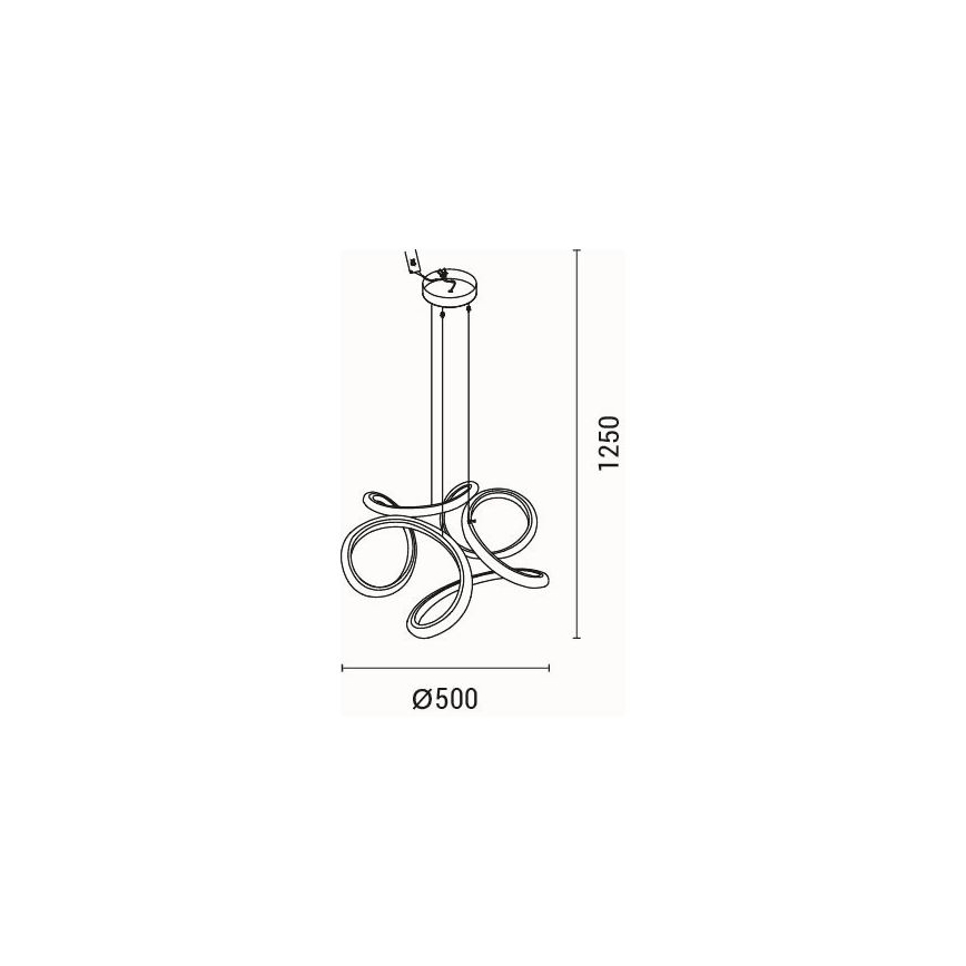 LED luster na sajli SATURN LED/24W/230V 3000K 50x120 cm