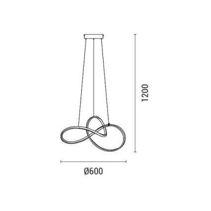 LED luster na sajli SATURN LED/30W/230V 3000K