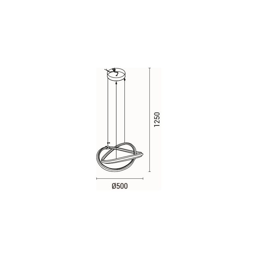 LED luster na sajli SATURN LED/38W/230V 3000K 50x120 cm