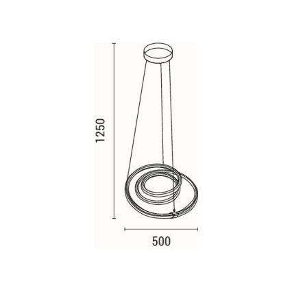 LED luster na sajli SATURN LED/38W/230V 3000K 50x50 cm