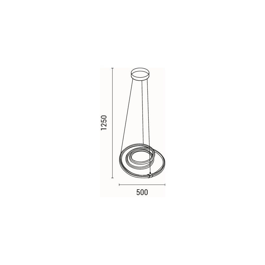 LED luster na sajli SATURN LED/38W/230V 3000K 50x50 cm
