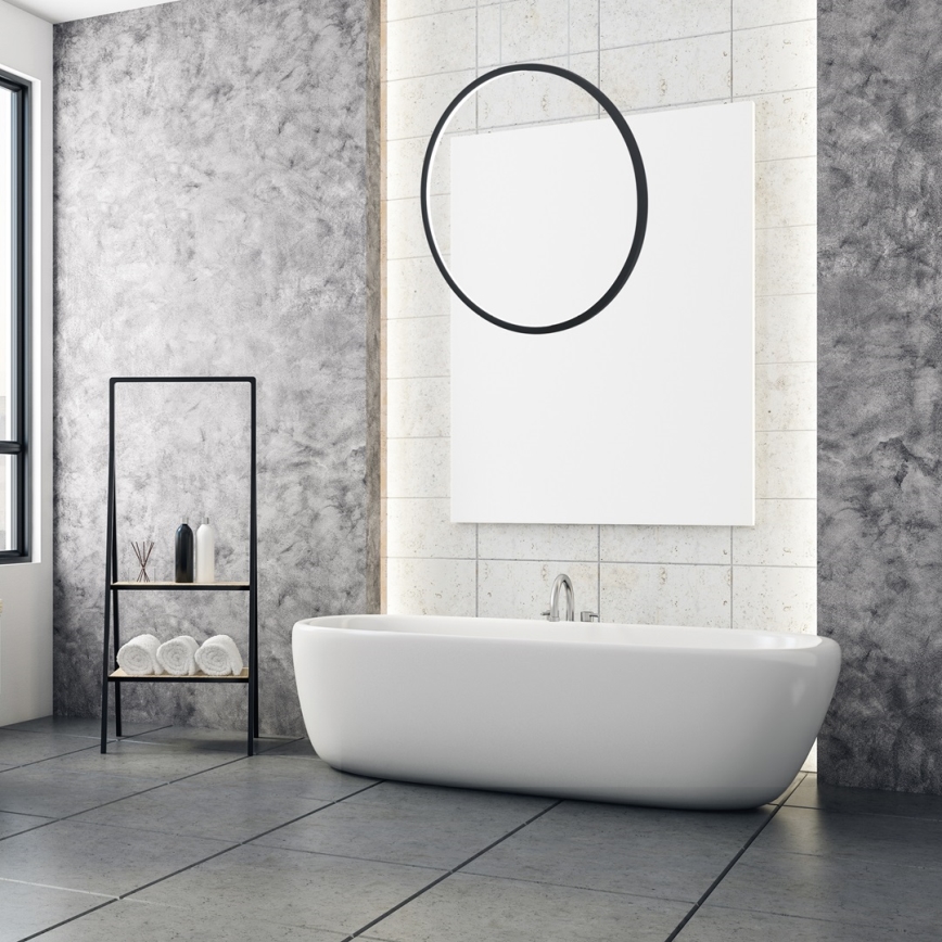 LED luster na sajli SATURNO LED/28W/230V, prečnik 50 cm, IP44, crna