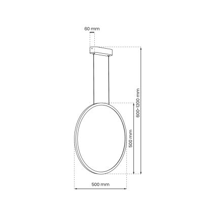 LED luster na sajli SATURNO LED/28W/230V Ø 50 cm IP44 zlatna