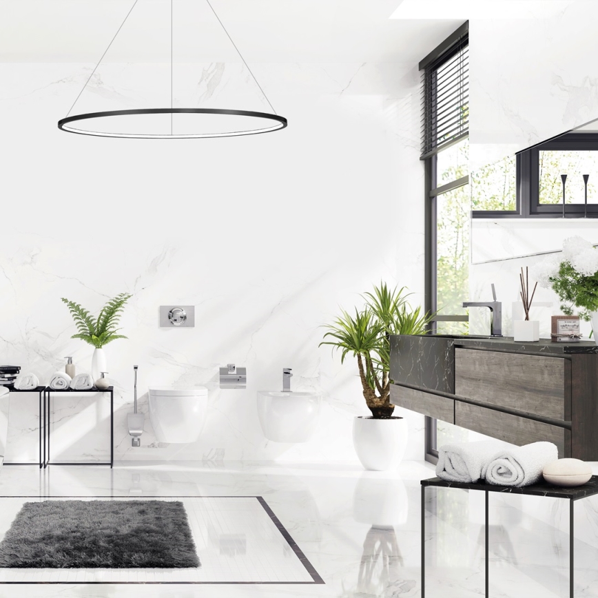 LED luster na sajli SATURNO LED/65W/230V prečnik 120 cm IP44 crna