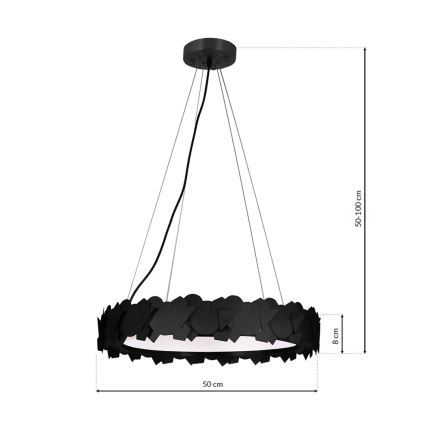 LED luster na sajli SOHO LED/24W/230V crna