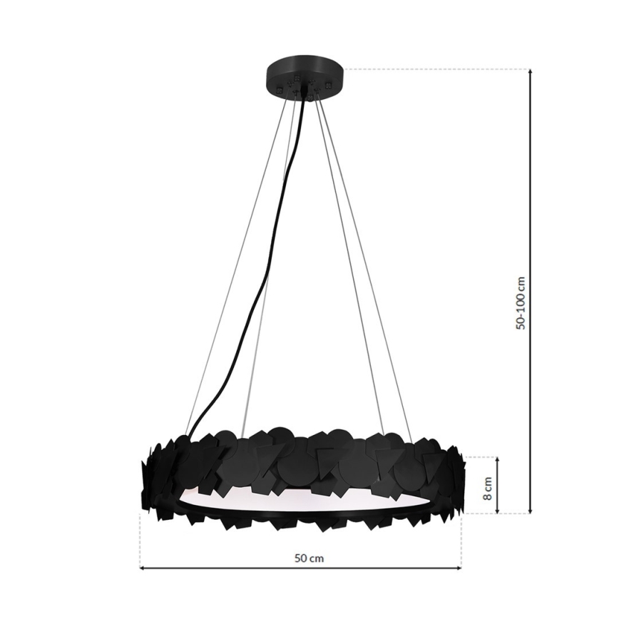 LED luster na sajli SOHO LED/24W/230V crna