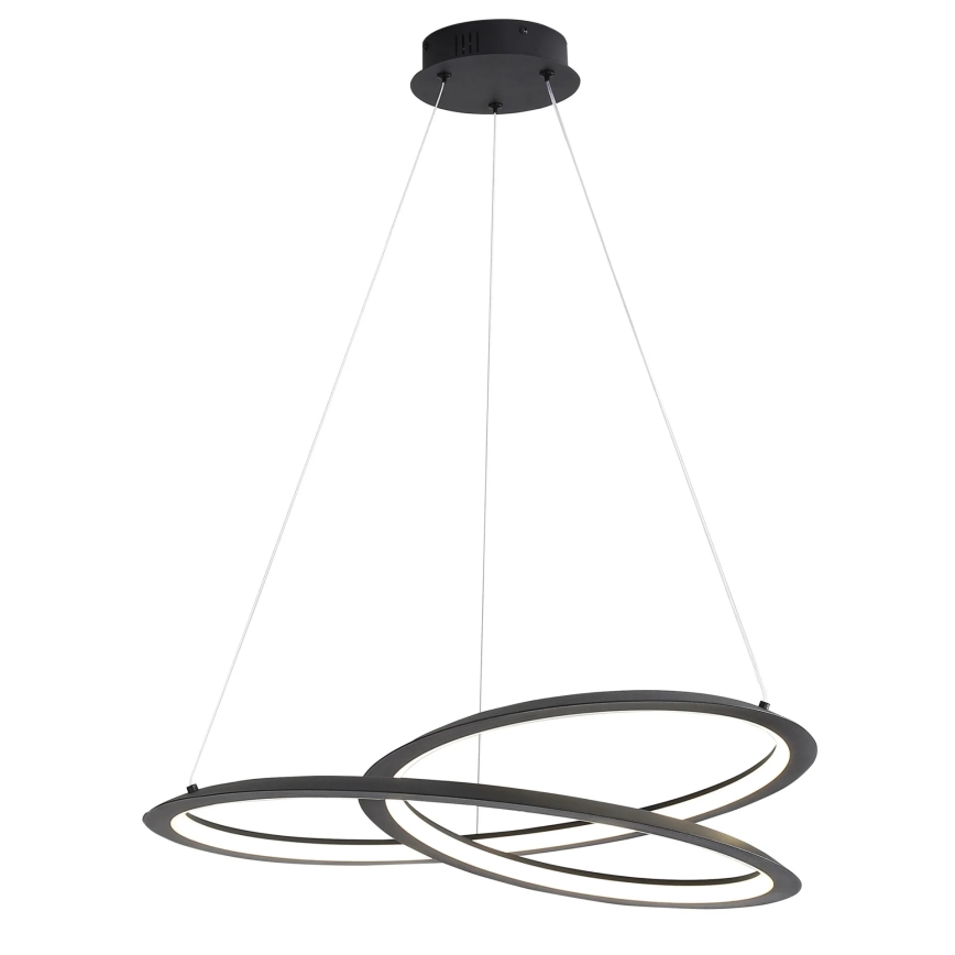 LED luster na sajli TANGO LED/44W/230V 4000K prečnik 60 cm crna