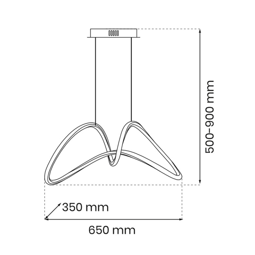 LED luster na sajli TESORO LED/48W/230V crna