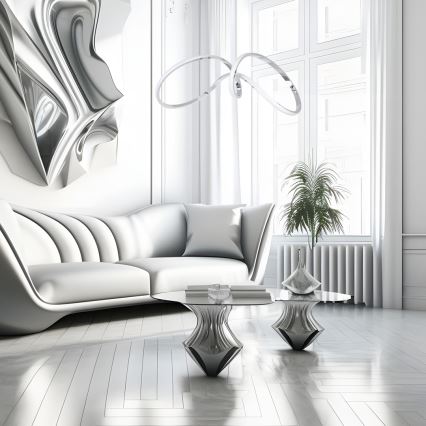 LED luster na sajli TESORO LED/48W/230V sjajni hrom