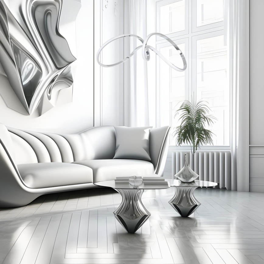 LED luster na sajli TESORO LED/48W/230V sjajni hrom