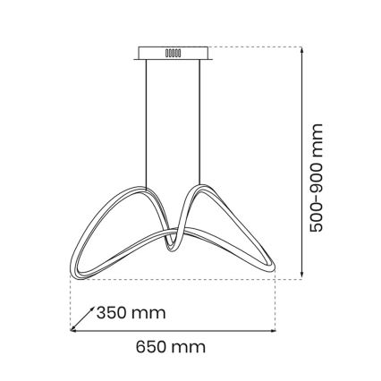 LED luster na sajli TESORO LED/48W/230V zlatna