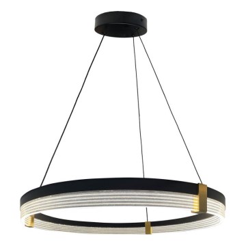 LED luster na sajli TRIANGLE LED/40W/230V 3000/4000/6000K Ø 60 cm, crna
