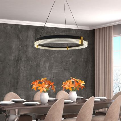 LED luster na sajli TRIANGLE LED/40W/230V 3000/4000/6000K Ø 60 cm, crna