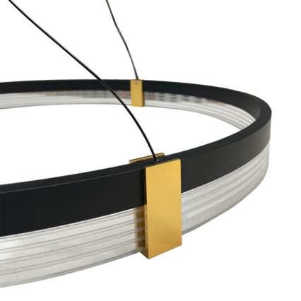 LED luster na sajli TRIANGLE LED/40W/230V 3000/4000/6000K Ø 60 cm, crna