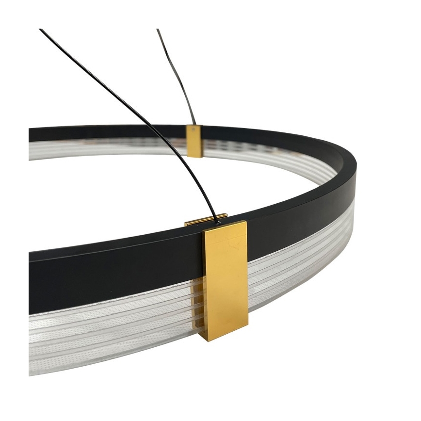 LED luster na sajli TRIANGLE LED/40W/230V 3000/4000/6000K Ø 60 cm, crna