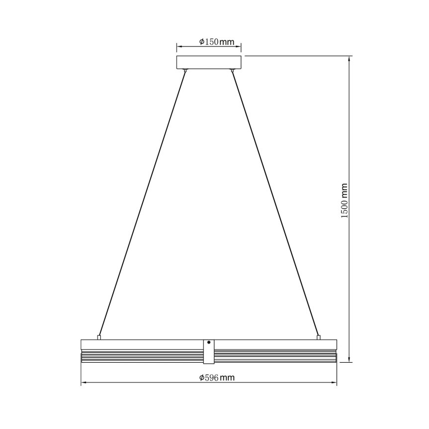 LED luster na sajli TRIANGLE LED/40W/230V 3000/4000/6000K Ø 60 cm, crna