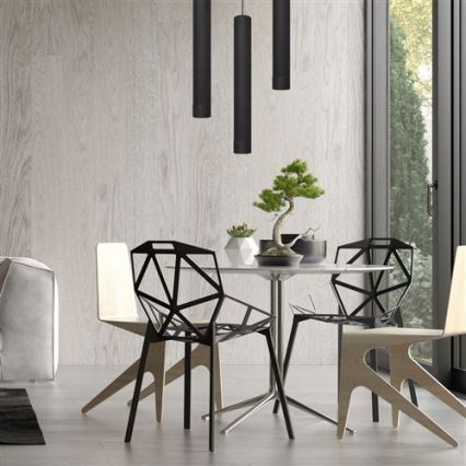 LED luster na sajli TUBA 1xGU10/4,8W/230V crni