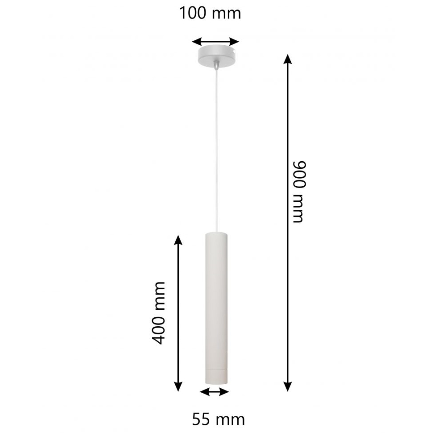 LED luster na sajli TUBA 1xGU10/4,8W/230V siva/mat hrom