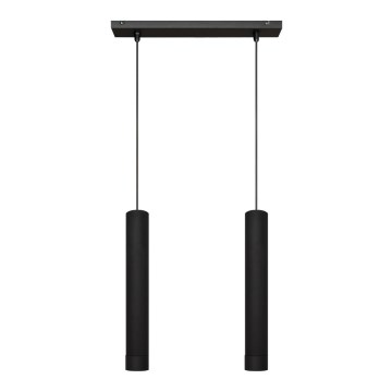 LED luster na sajli TUBA 2xGU10/4,8W/230V crna