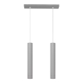 LED luster na sajli TUBA 2xGU10/4,8W/230V siva