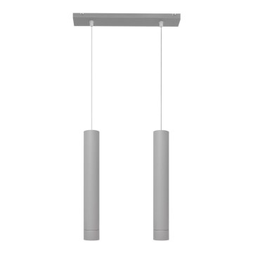 LED luster na sajli TUBA 2xGU10/4,8W/230V siva
