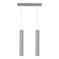 LED luster na sajli TUBA 2xGU10/4,8W/230V siva/sjajni hrom