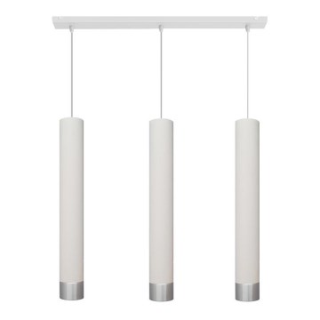 LED luster na sajli TUBA 3xGU10/4,8W/230V bela/sjajni hrom