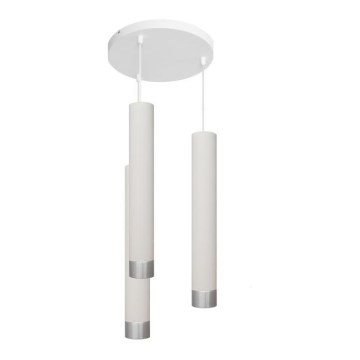 LED luster na sajli TUBA 3xGU10/4,8W/230V bela/sjajni hrom