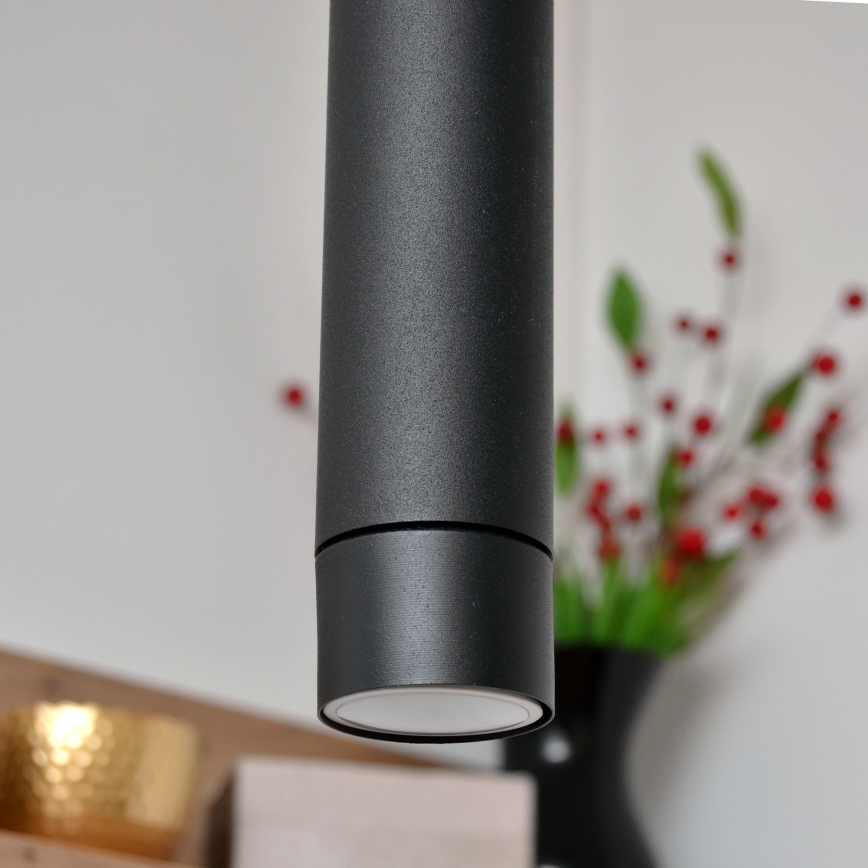 LED luster na sajli TUBA 3xGU10/4,8W/230V crna